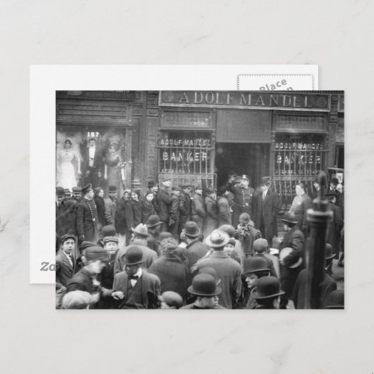 Carte Postale Run on East Side Bank, New York, 1912 (Devant / Derrière)