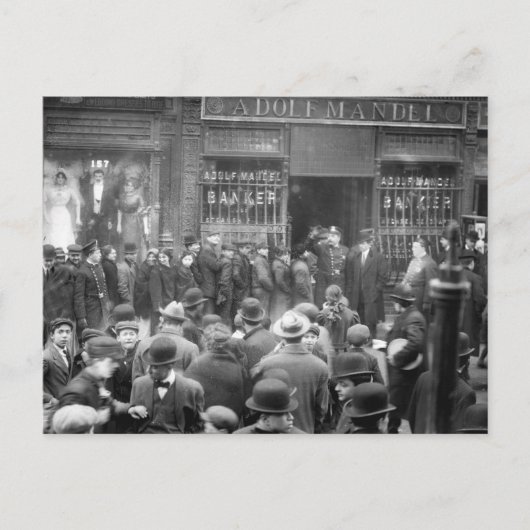 Carte Postale Run on East Side Bank, New York, 1912 (Devant)