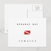 Carte Postale Runaway Bay Jamaïque Drapeau de plongée (Devant / Derrière)