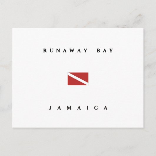 Carte Postale Runaway Bay Jamaïque Drapeau de plongée (Devant)