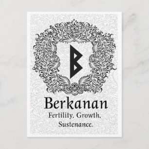 Carte Postale Rune Berkanan / Fertilité / Version Blanche