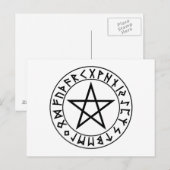 carte postale Rune Pentacle (Devant / Derrière)