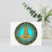 Carte Postale Runes - Thors Hammer - Turquoise (Debout devant)