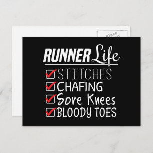 Carte Postale Runner's Life Funny Marathon Running Checklist