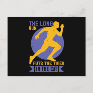 Carte Postale Running - Long run met le tigre dans le chat