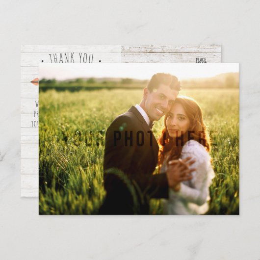 Carte Postale Russe Bohemian Arrow Mariage Merci Photo (Devant / Derrière)