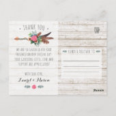 Carte Postale Russe Bohemian Arrow Mariage Merci Photo (Dos)