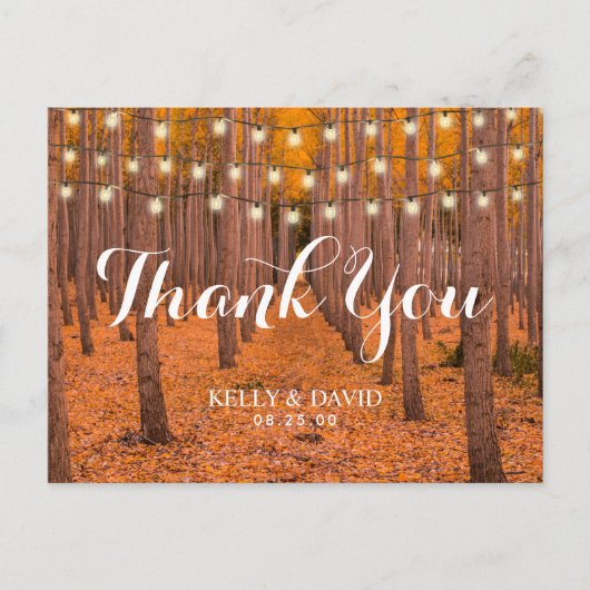 Carte Postale Russe Bois d'automne Mariage de automne Merci (Devant)