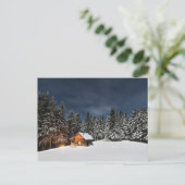 Carte Postale Russe Cabine neige hiver (Debout devant)