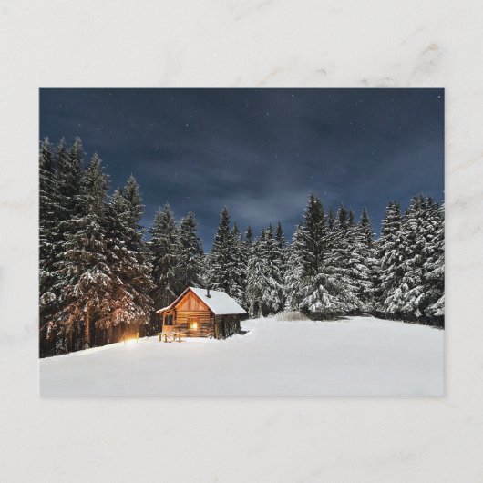 Carte Postale Russe Cabine neige hiver (Devant)