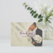 Carte Postale Russe Custom Photo Mariage Thankyou Postcard (Debout devant)