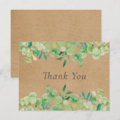 Carte Postale Russe Kraft Eucalyptus Feuille Merci d'affaires (Devant / Derrière)