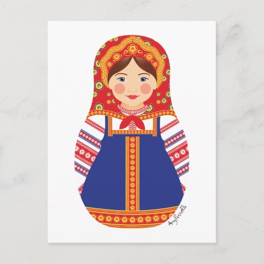 Carte postale russe Matryoshka (Devant)
