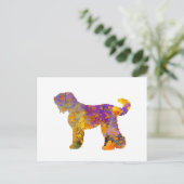 Carte Postale Russe Noir Terrier 01 en aquarelle 2 (Debout devant)