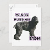 Carte Postale Russe Noir Terrier Maman 4 (Devant / Derrière)