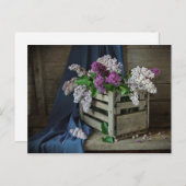 Carte Postale Russe violet et blanc Lilacs Photo florale (Devant / Derrière)