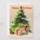 Carte postale Russe Watercolor Christmas Tree Phot (Devant)