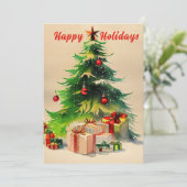 Carte postale Russe Watercolor Christmas Tree Phot (Debout devant)