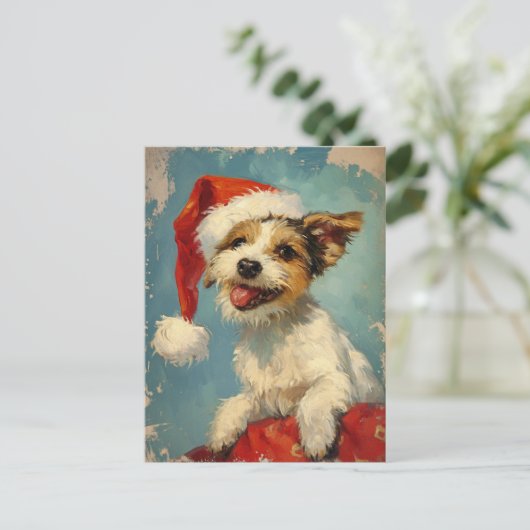 Carte Postale Russel Terrier Noël (Debout devant)