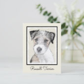 Carte Postale Russell Terrier Peinture rugueuse - Art Chien orig (Debout devant)
