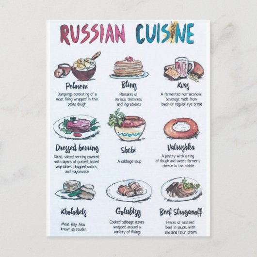 Carte Postale Russian cuisine (Devant)