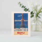 Carte Postale Russie Bakou Poster vintage URSS 1936 (Debout devant)