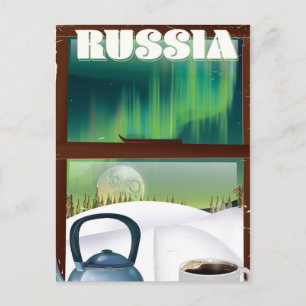 Carte Postale Russie Cabane confortable dans la neige