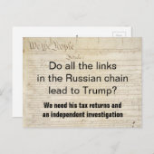 Carte Postale Russie : enquête sur les retours d'impôts de Trump (Devant / Derrière)
