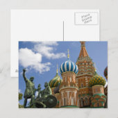 Carte Postale Russie, Moscou, place Rouge. St. Basil's 3 (Devant / Derrière)