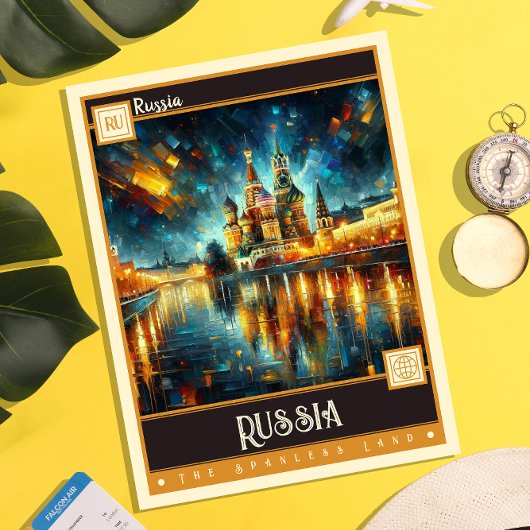 Carte Postale Russie | Peinture Vintage