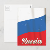 Carte Postale Russie Russie Drapeau National affiche de voyage v (Devant / Derrière)