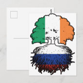 Carte Postale Russie Russie Irlande drapeau des racines d'arbre (Devant / Derrière)