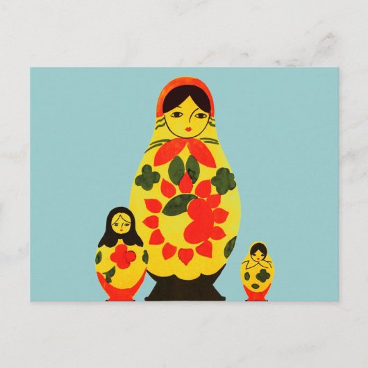 Carte Postale Russie vintage Chic Poupée Matryoshka (Devant)