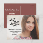 Carte Postale Rust (couleur personnalisable) Graduation Party Ph (Devant / Derrière)