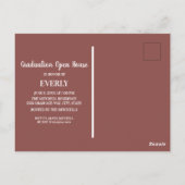 Carte Postale Rust (couleur personnalisable) Graduation Party Ph (Dos)