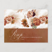 Carte Postale Rust Terracotta Floral Pampas Mariage Grass RSVP (Devant)