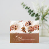 Carte Postale Rust Terracotta Floral Pampas Mariage Grass RSVP (Debout devant)