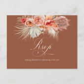 Carte Postale Rust Terracotta Floral Pampas Mariage Grass RSVP P (Devant)