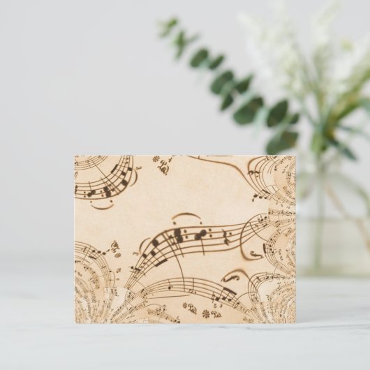 Carte Postale Rustic Antique Musical Notes (Debout devant)