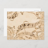 Carte Postale Rustic Antique Musical Notes (Devant / Derrière)