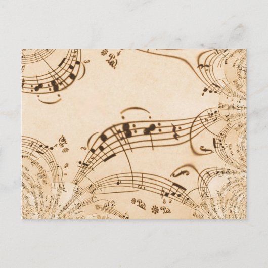 Carte Postale Rustic Antique Musical Notes (Devant)