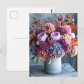 Carte Postale Rustic Autumn Bouquet with Dahlias and Hydrangeas (Devant / Derrière)