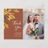Carte Postale Rustic Autumn Foliage Mariage de automne Photo Mer (Devant)