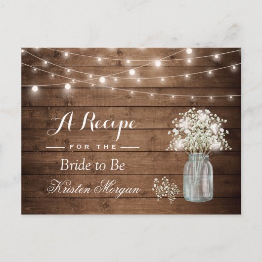 Carte Postale Rustic Baby's Breath String éclaire la recette nup (Devant)