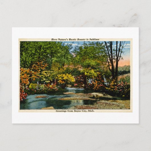 Carte Postale Rustic Beauty est Sublime Salutations Boyne City, (Devant)