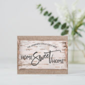 Carte Postale Rustic Birch Home Sweet Home Moving Faire-part (Debout devant)