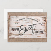 Carte Postale Rustic Birch Home Sweet Home Moving Faire-part (Devant / Derrière)