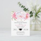 Carte Postale Rustic Blush Gold Floral Botanical Graduation Post (Debout devant)