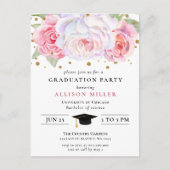 Carte Postale Rustic Blush Gold Floral Botanical Graduation Post (Devant)