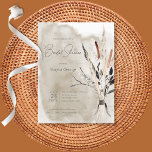 Carte Postale Rustic Boho Bouquet Fête des mariées moderne Invit<br><div class="desc">Ce design est composé d'un simple arrière - plan d'aquarelle brun gris avec un bouquet boho rustique de graminées brune,  noire,  tane et grise et de queues de chat nouées avec un ruban noir. Parfait pour l'automne,  mais beau en toute saison ! Créé par Simply Farmhouse Press.</div>